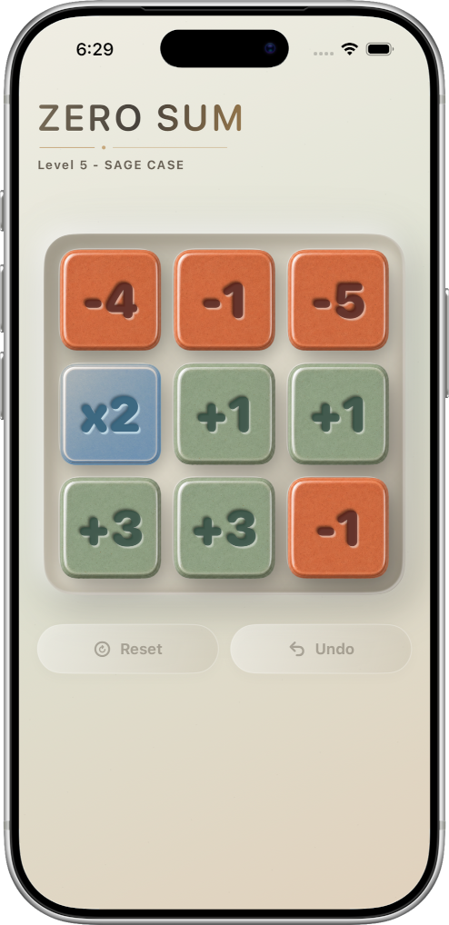 Zero Sum build matching opposites screenshot